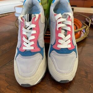 ShuShop Women's Sneakers - Pink, Blue, and Cream
